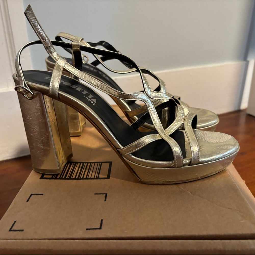 Elegant Gold Strappy Heels